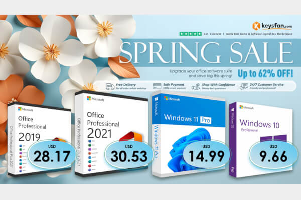 Прокачайте свой рабочий день с помощью MS Office 2021 с пожизненной лицензией от $17 и Windows 11 от $12 на Весенней распродаже Keysfan!